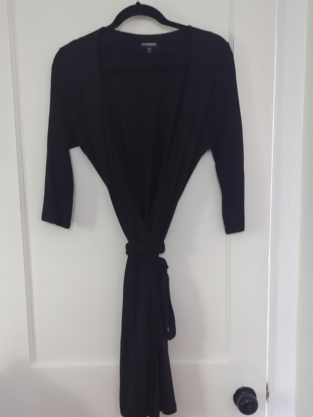 Women's Express Black Wrap Tie-Front Dress Size S